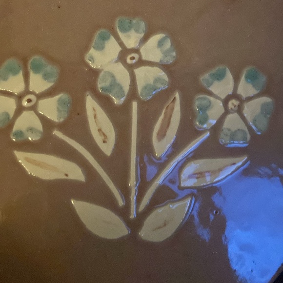 Vintage ceramic decorative small plate or platter dusty rose pink - Picture 7 of 9